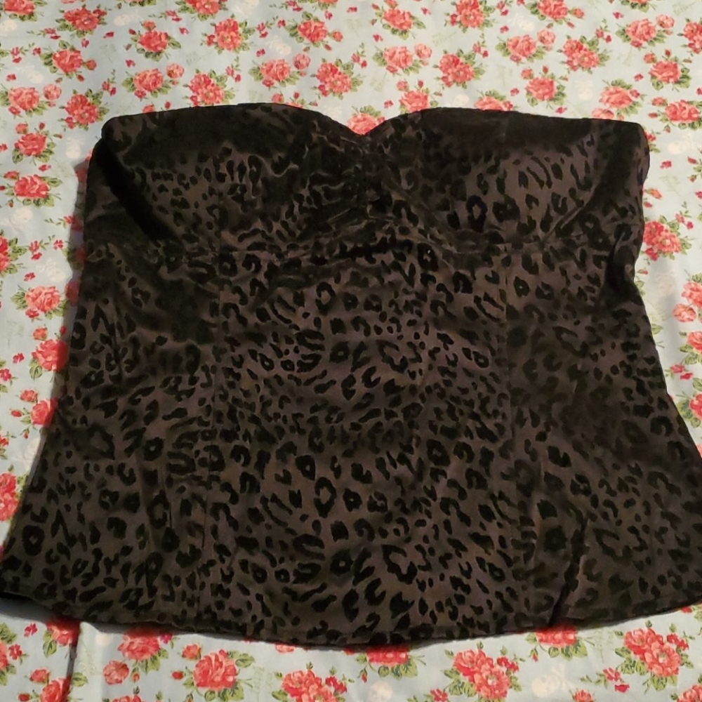 Corset black animal print